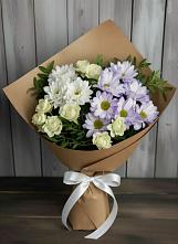 Букет цветов из:  Хризантемы и Розы в Кировской