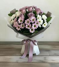 Букет цветов из:  Хризантемы и Розы #REPLACE_PRED# Кировской