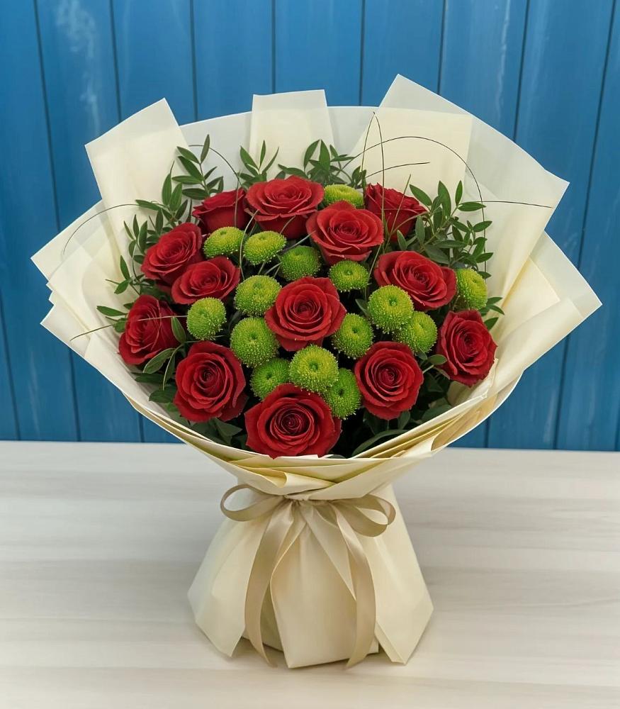 Букет цветов из: Розы и Хризантемы в Кировской