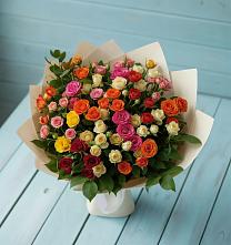 Букет Микс из разноцветных кустовых роз #REPLACE_PRED# Кировской